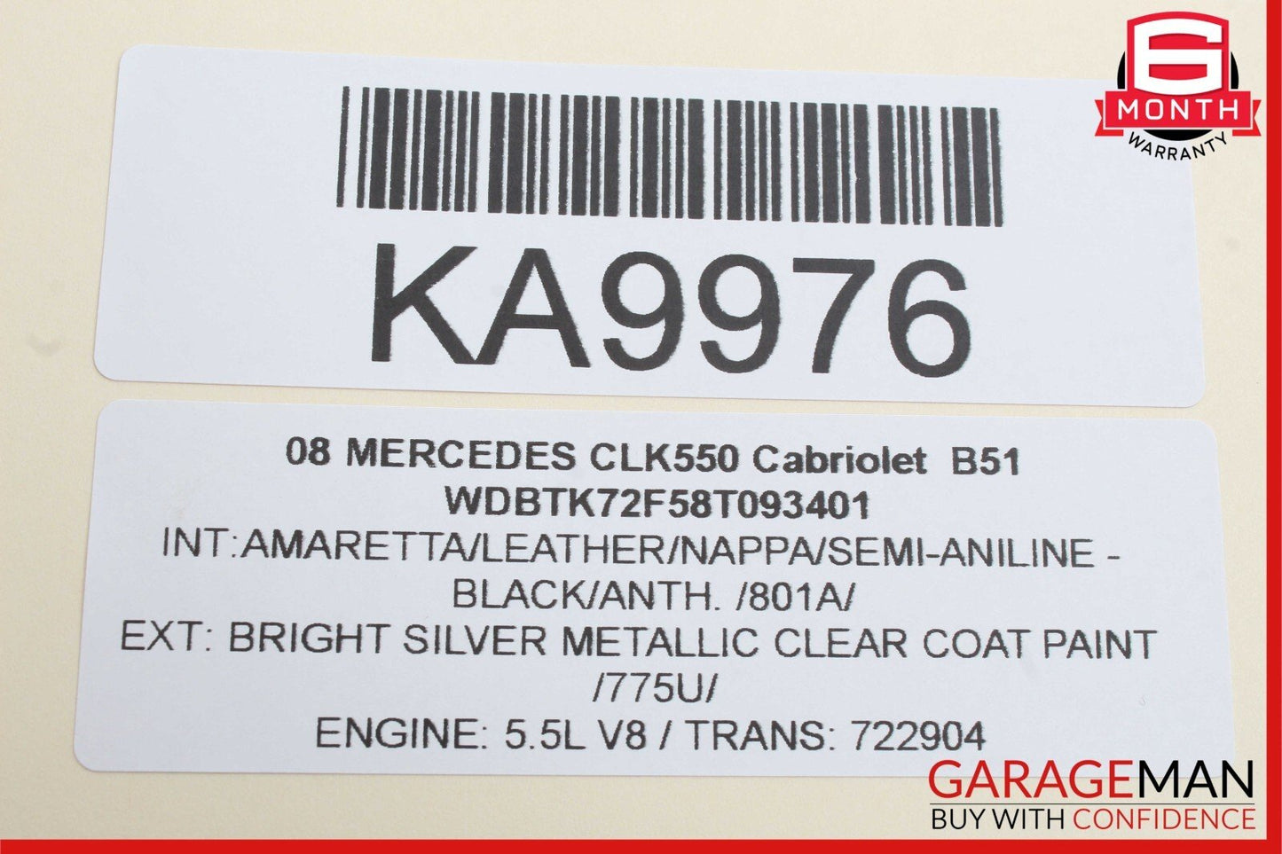 03-09 Mercedes W209 CLK500 Front Right Side Exterior Door Handle Silver OEM
