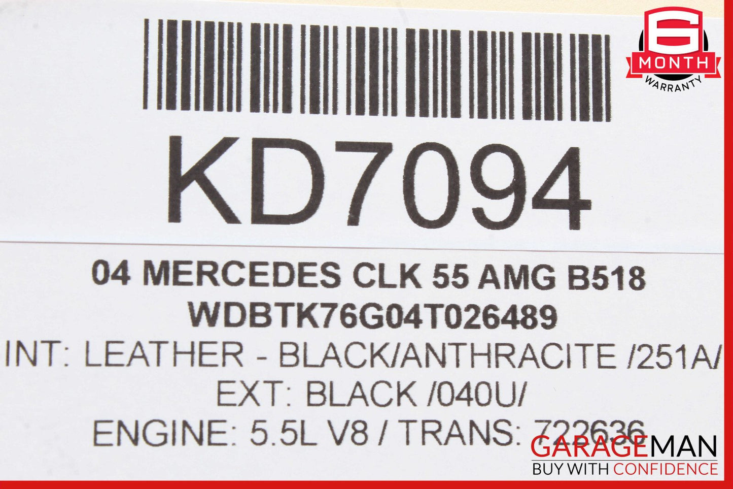 03-09 Mercedes W209 CLK55 CLK320 Convertible Top Roof Control Module OEM
