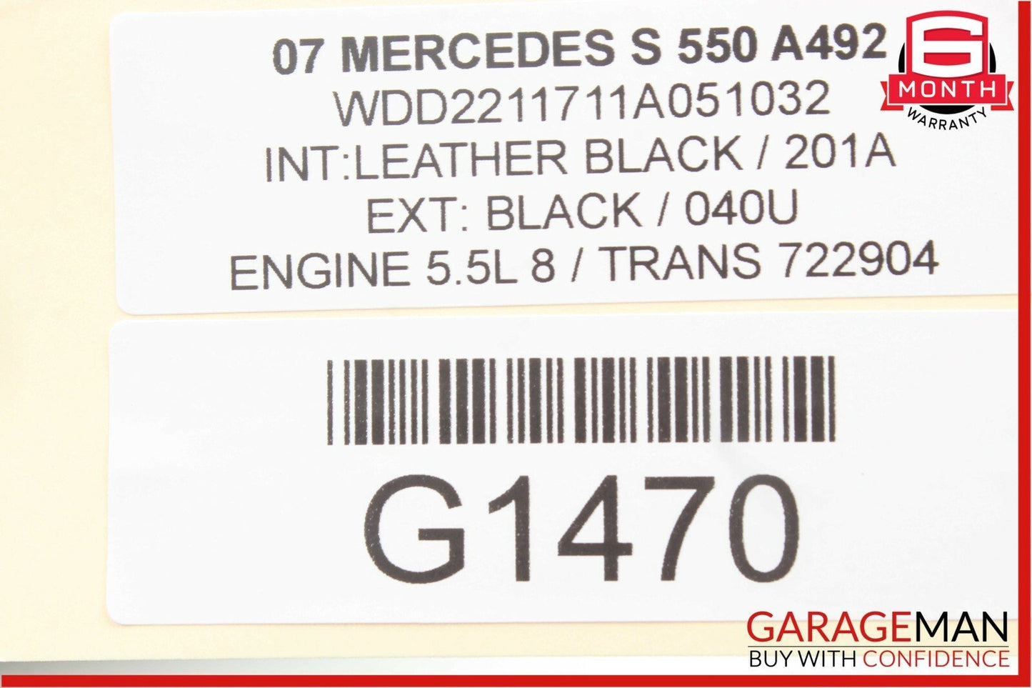 07-13 Mercedes W216 CL550 S550 S63 AMG Rear Trunk Lid Latch Lock Actuator w/ Key
