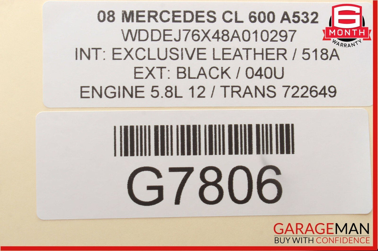 07-13 Mercedes CL550 CL600 S550 Rear Trunk Lid Lock Latch Actuator 2217500085