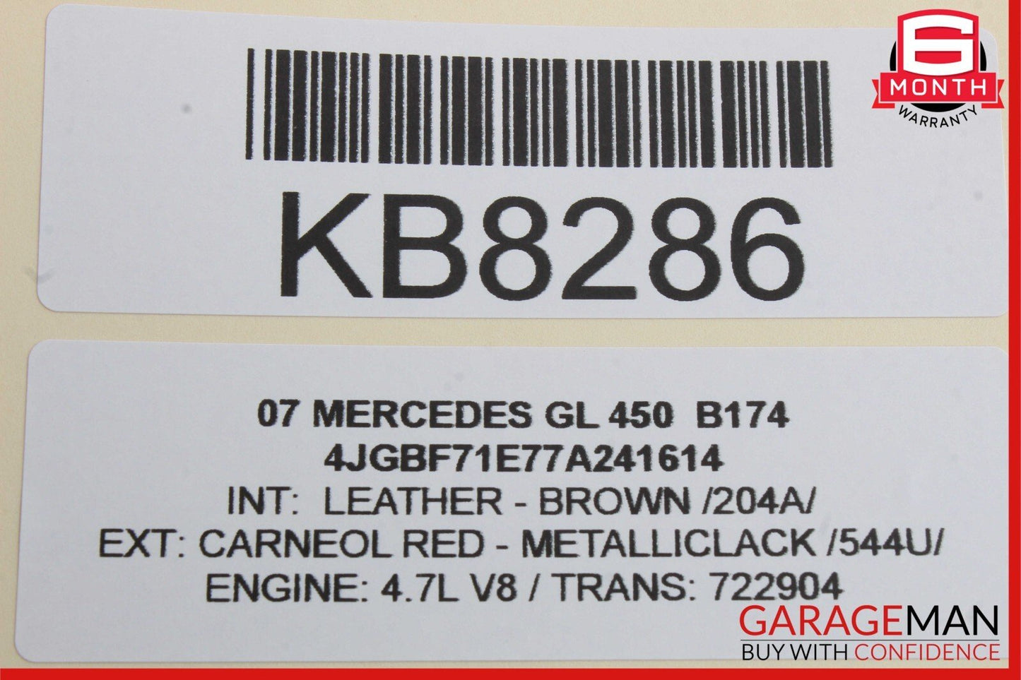07-12 Mercedes GL450 ML450 R500 Seat Headrest Screen Monitor Display Trim Brown