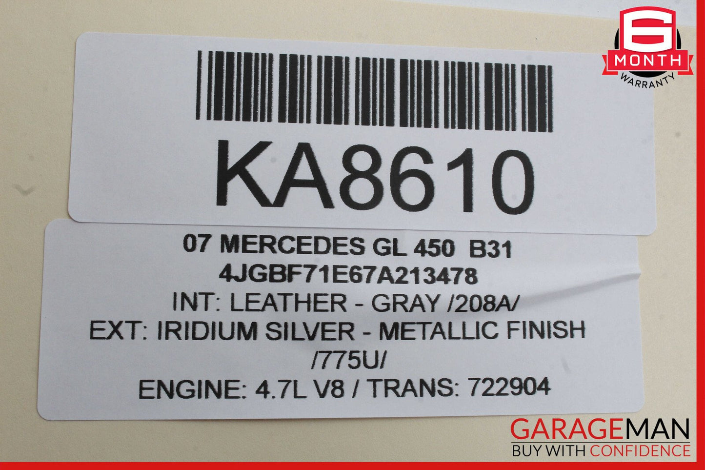07-16 Mercedes X164 GL450 GL350 GL320 3rd Third Row Seat Motor 1648201942 OEM
