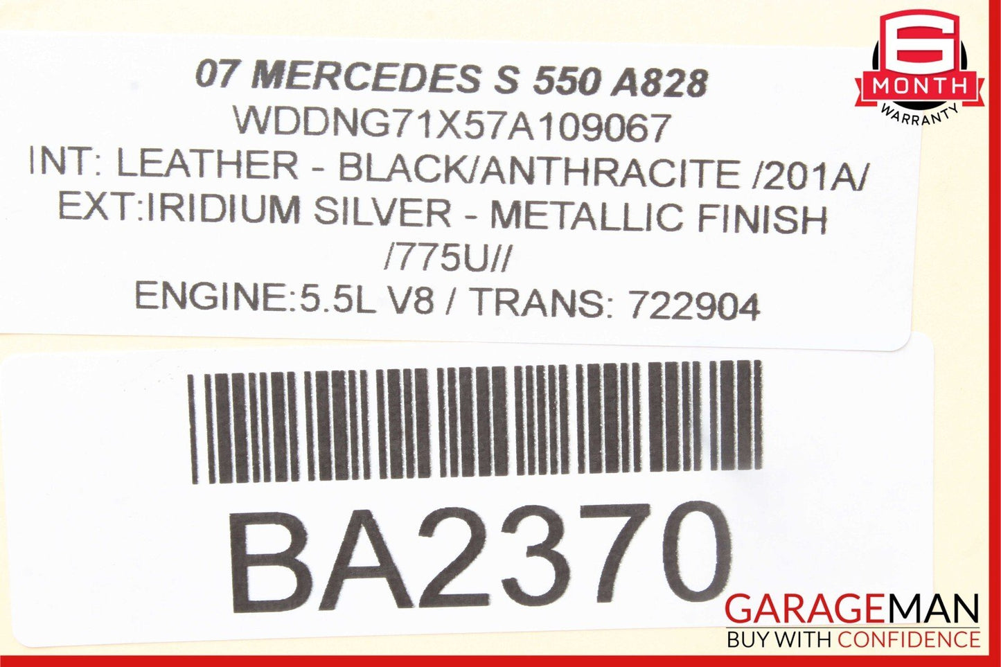 07-13 Mercedes W221 S550 S63 AMG Rear Right Side Exterior Door Handle Keyless Go