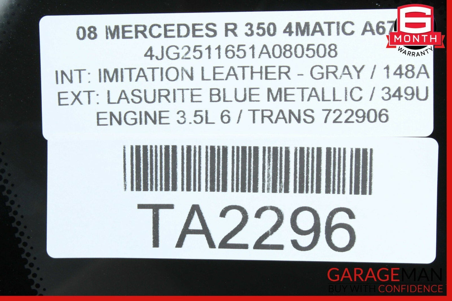 06-13 Mercedes W251 R350 R550 Rear Left Side Door Quarter Window Glass OEM