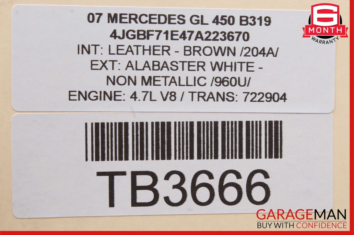 06-13 Mercedes X164 GL450 ML350 Rear Right Quarter Window Regulator Motor OEM