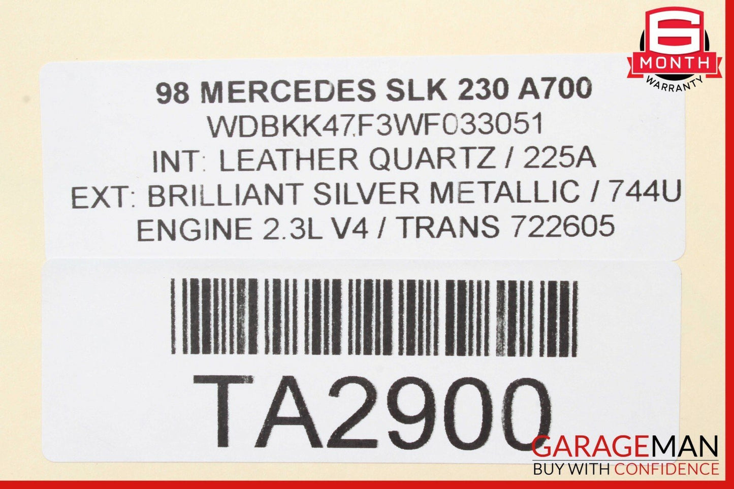 97-04 Mercedes R170 SLK230 Convertible Roof Hard Top Folding Panel Silver OEM