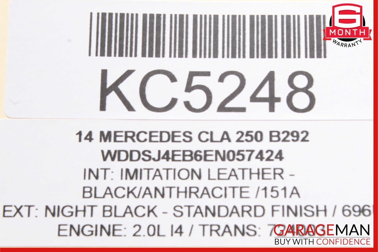 14-18 Mercedes W117 CLA250 Rear Left Driver Side Exterior Door Handle Black OEM