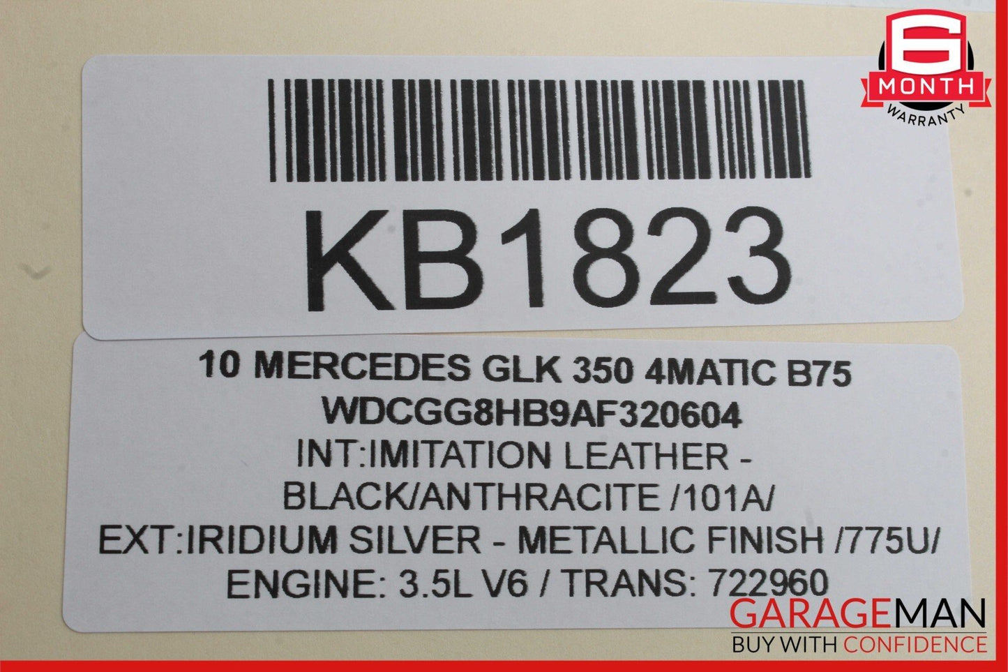 10-16 Mercedes X204 GLK350 C300 C350 Interior Rear View Mirror Assembly Gray OEM