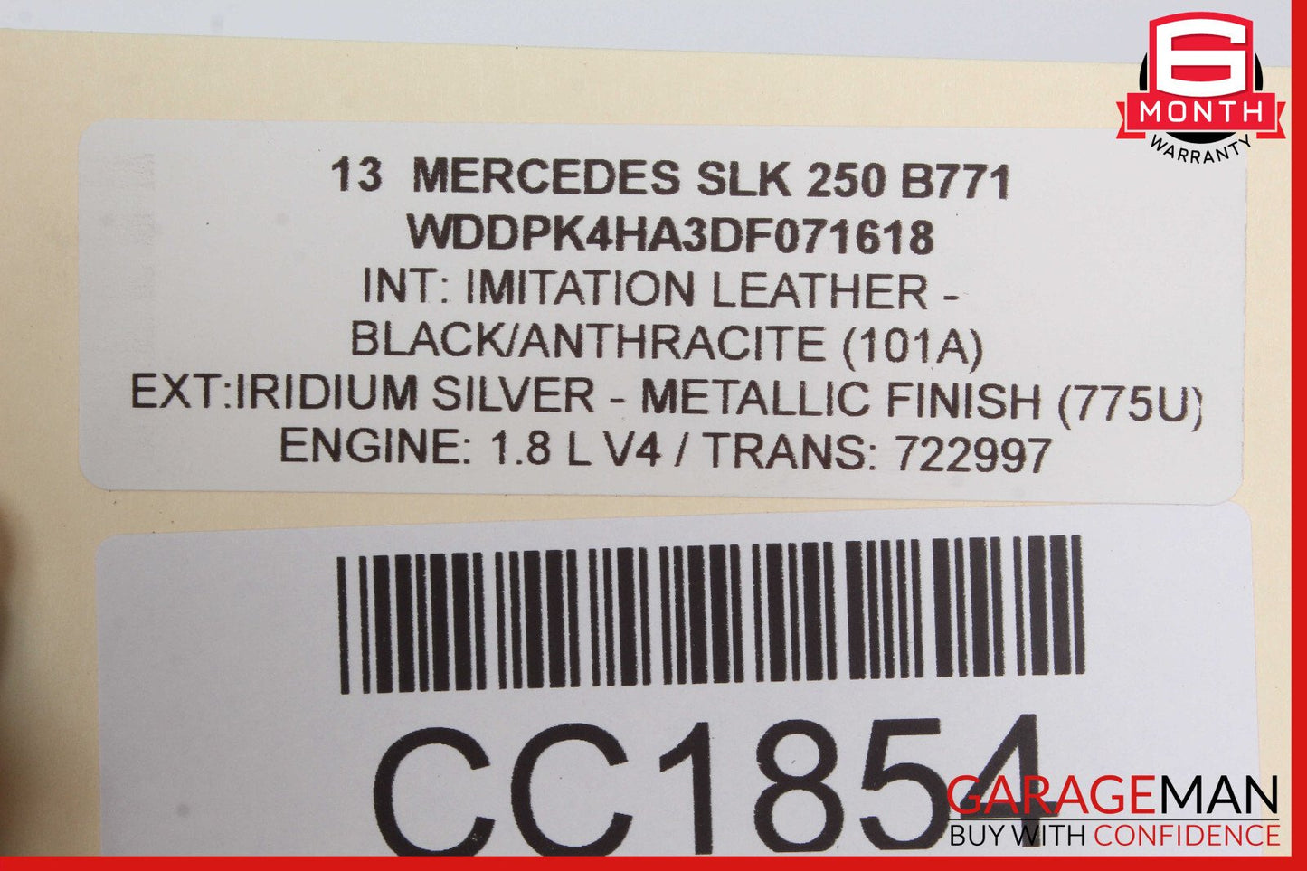 12-16 Mercedes R172 SLK250 SLK300 Front Right Lower Bottom Seat Cushion Cover