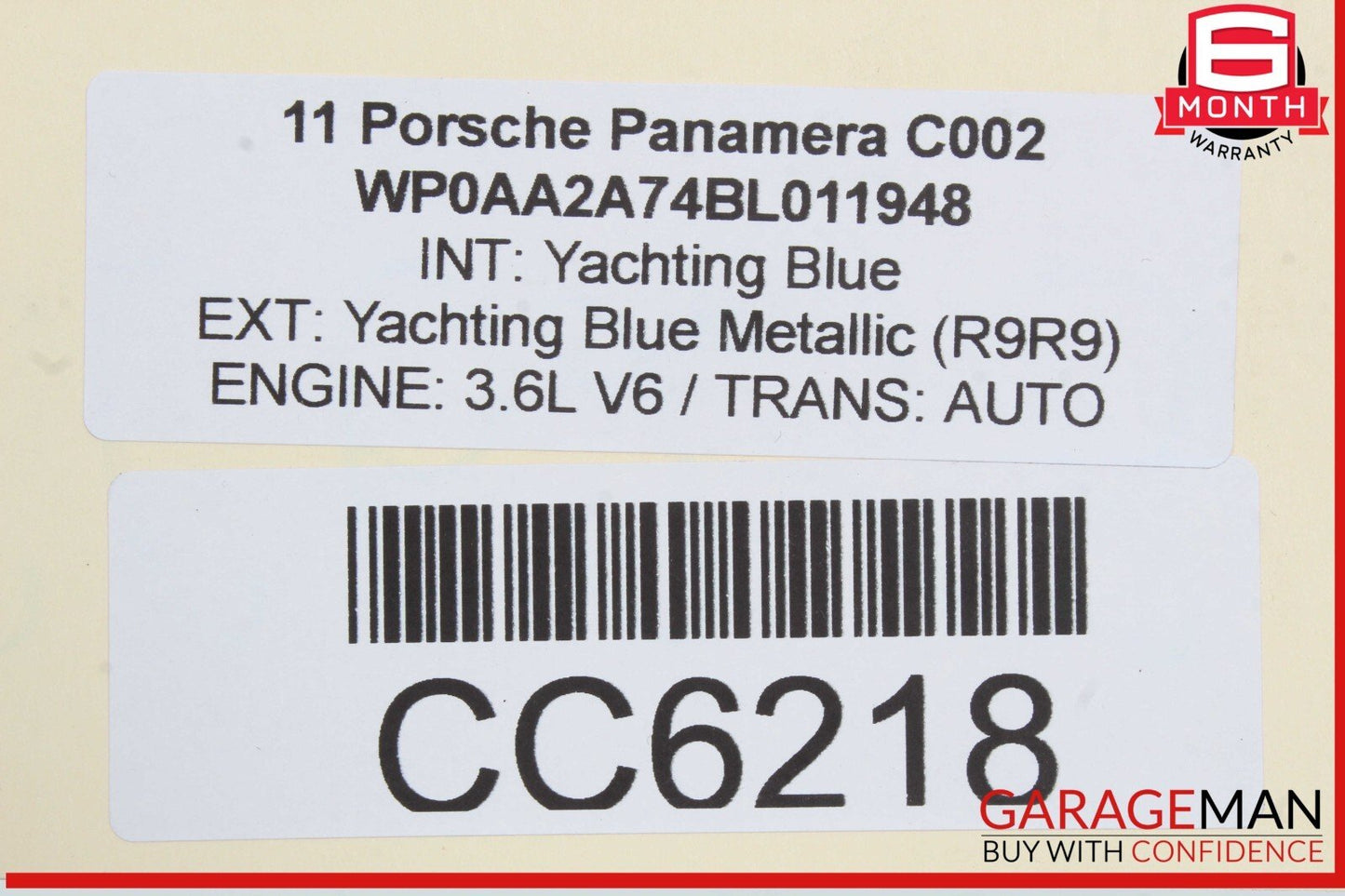 10-16 Porsche Panamera 970 Front Left Side Interior Door Panel Black OEM