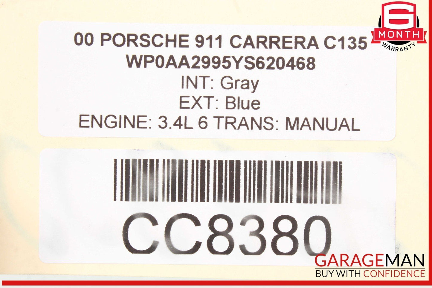 99-05 Porsche Carrera 911 996 Rear Right Passenger Side Lower Seat Cushion OEM