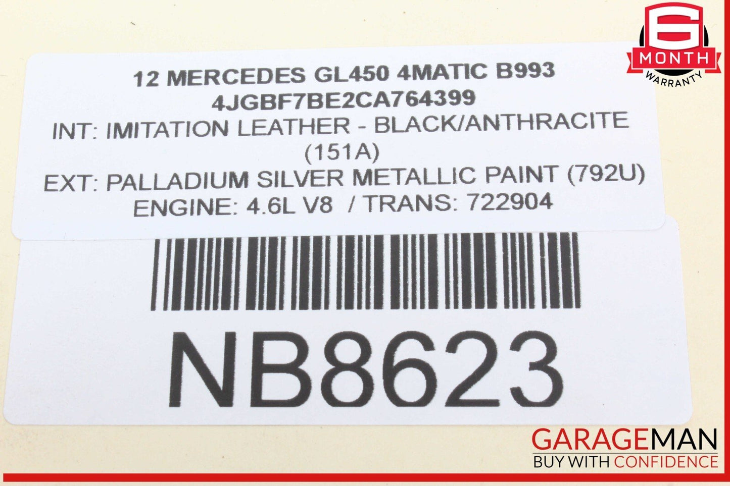 06-12 Mercedes X164 GL450 4MATIC ML550 Upper Radiator Core Tie Bar Support OEM