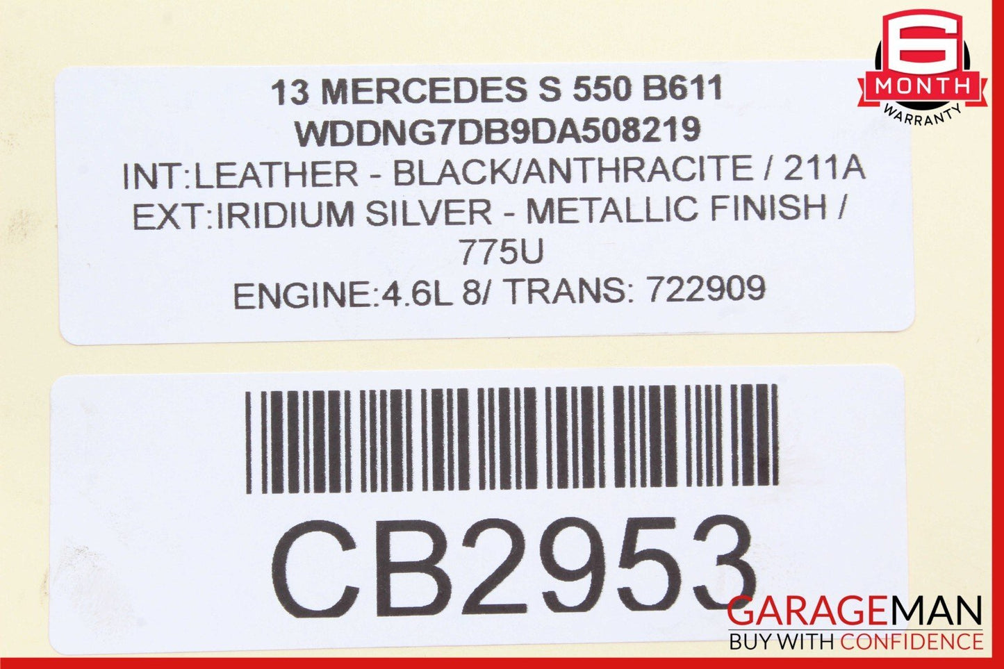 12-13 Mercedes W221 S550 S500 4.7L V8 Right Side Engine Cylinder Head Assembly