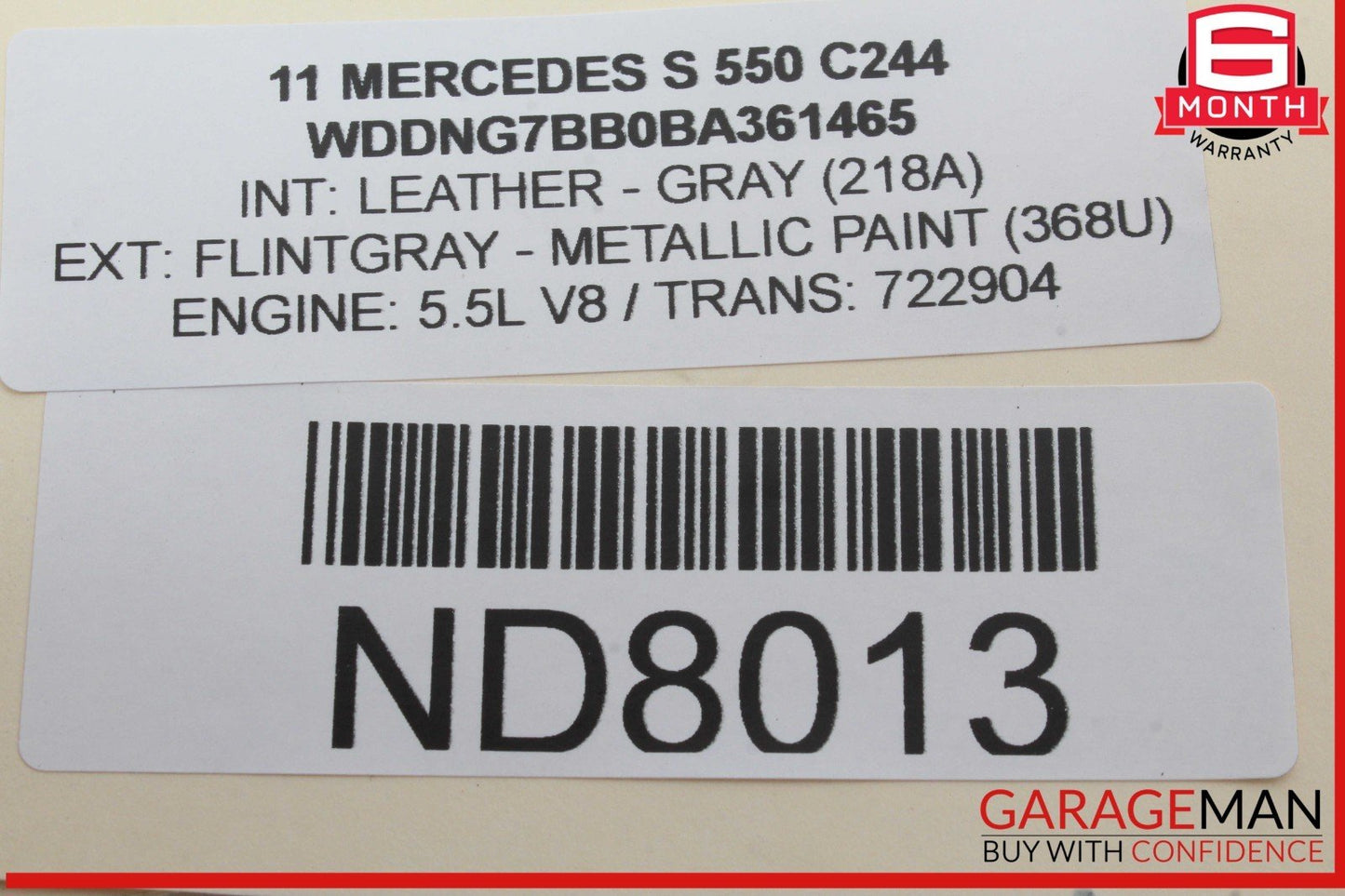 07-13 Mercedes W221 S550 S400 Rear Left Side Exterior Door Handle Keyless Go OEM