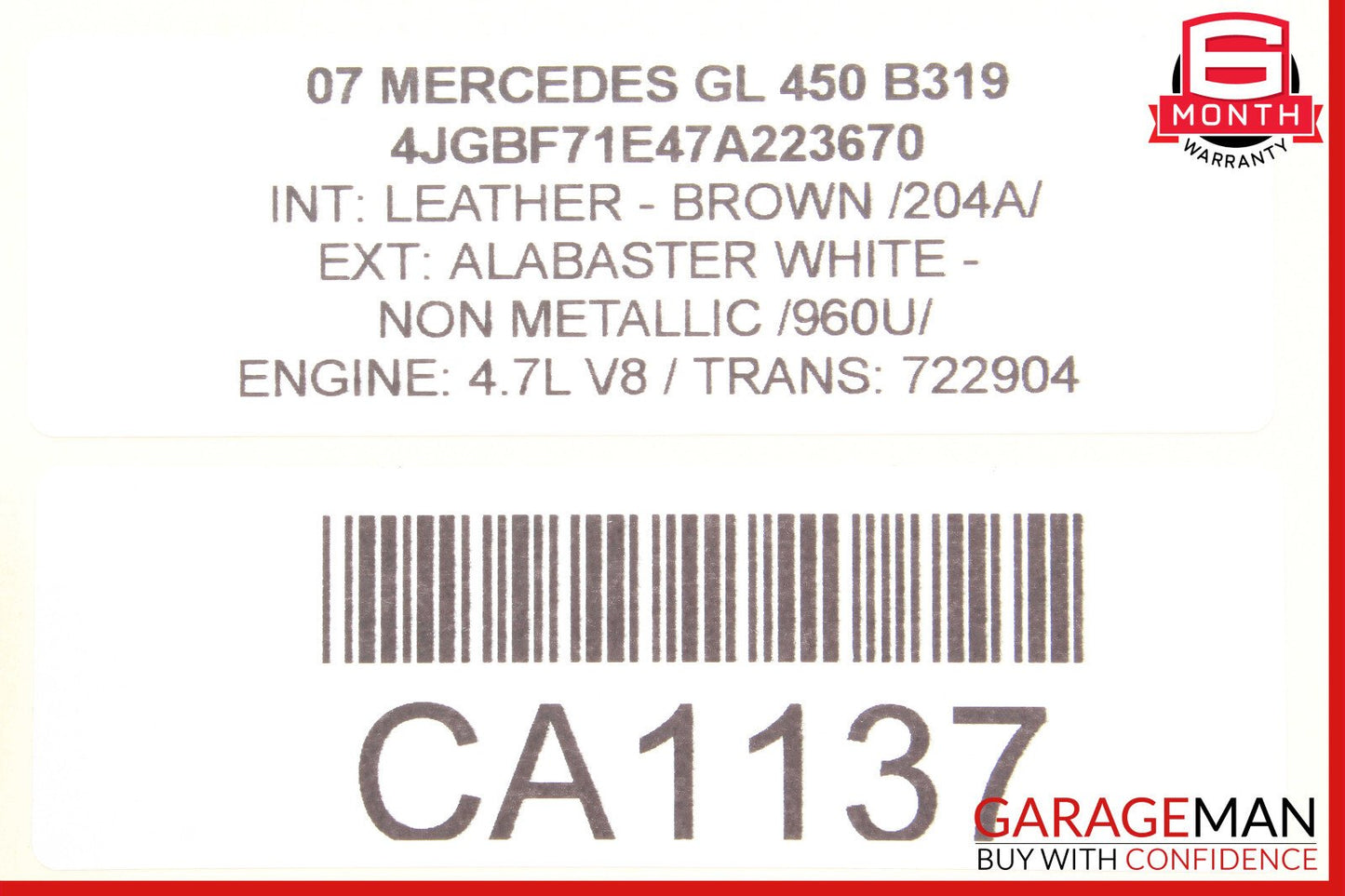 06-12 Mercedes X164 GL450 ML550 Hazard Control Switch Panel 1648709210 OEM