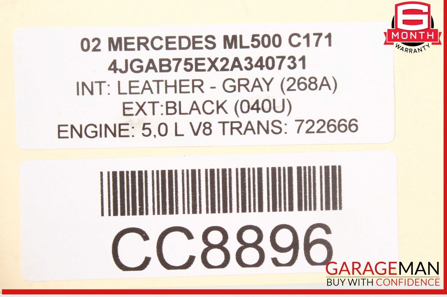 02-05 Mercedes W163 ML500 Power Steering Rack & Pinion Assembly AWD OEM
