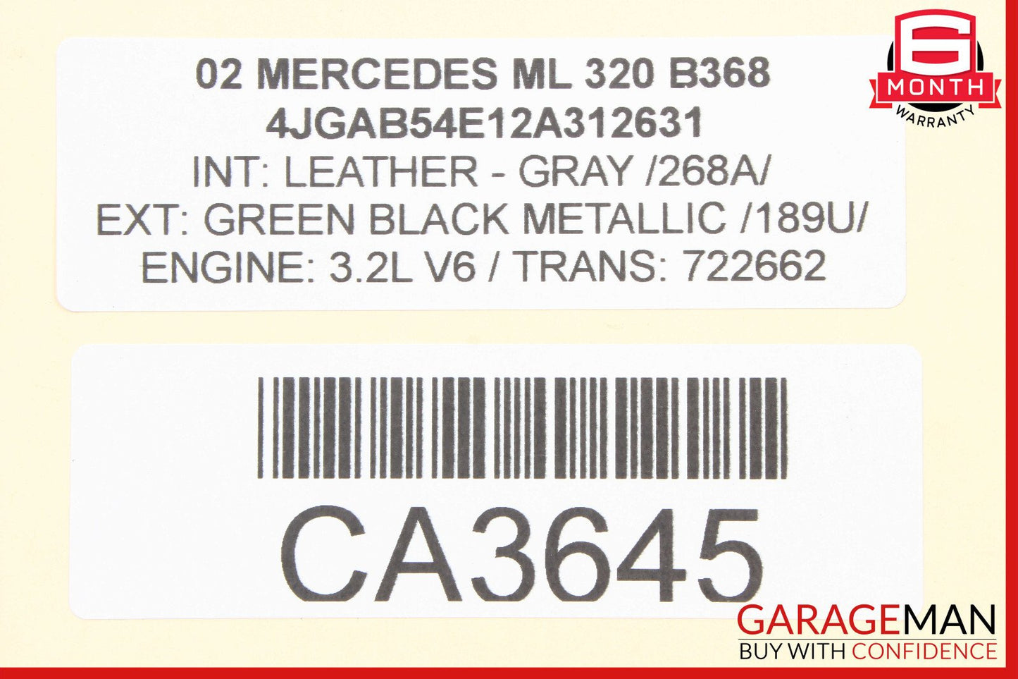 98-05 Mercedes W163 ML320 ML500 Rear Right Top Upper Control Arm 1633520501 OEM