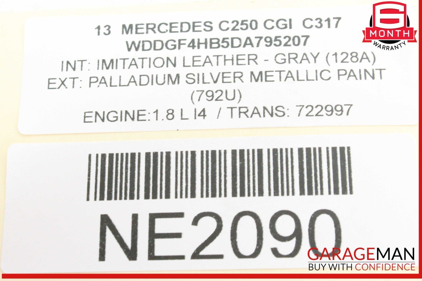 08-14 Mercedes W204 C250 CGI C280 Upper Radiator Core Support Bar Black OEM