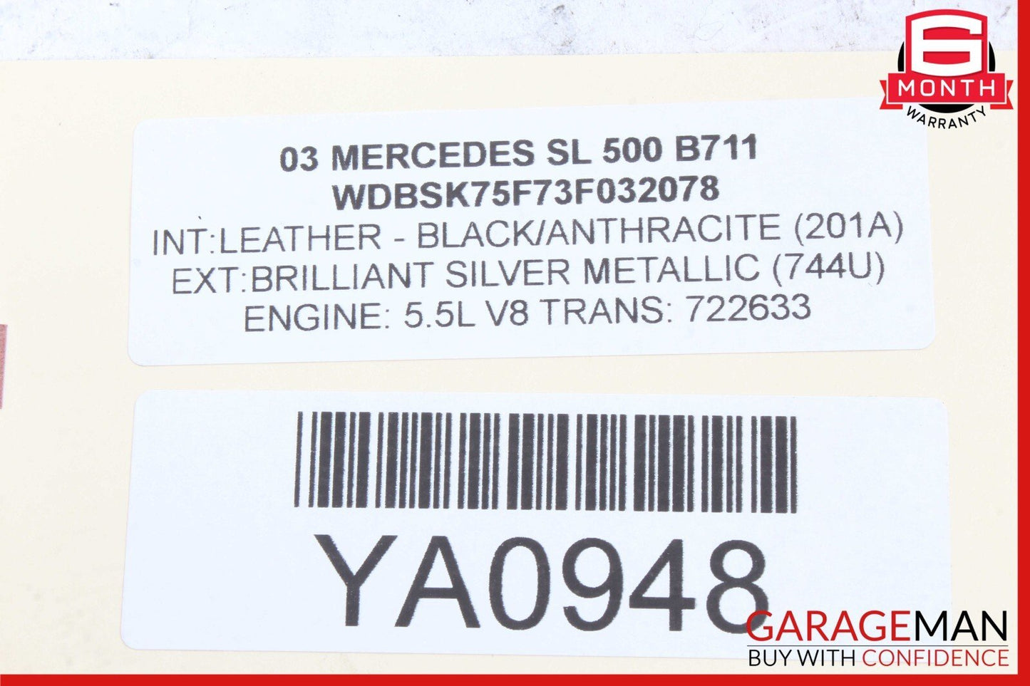 03-12 Mercedes R230 SL500 SL55 AMG Front Left Side Under Seat Control Module OEM