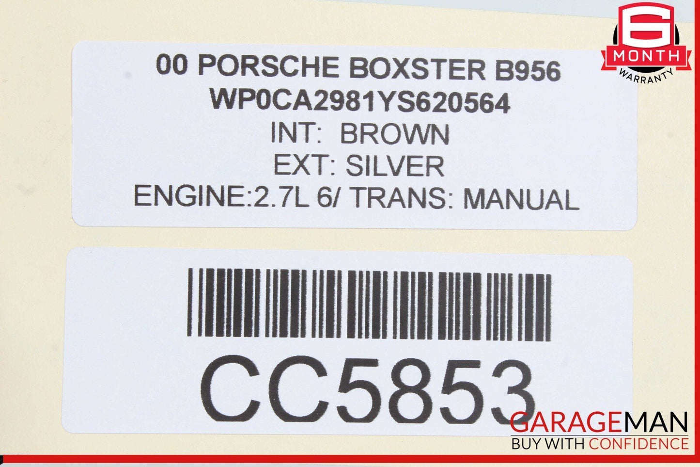 05-12 Porsche Boxster S 987 Rear Hood Bonnet Deck Lid Cover Silver OEM