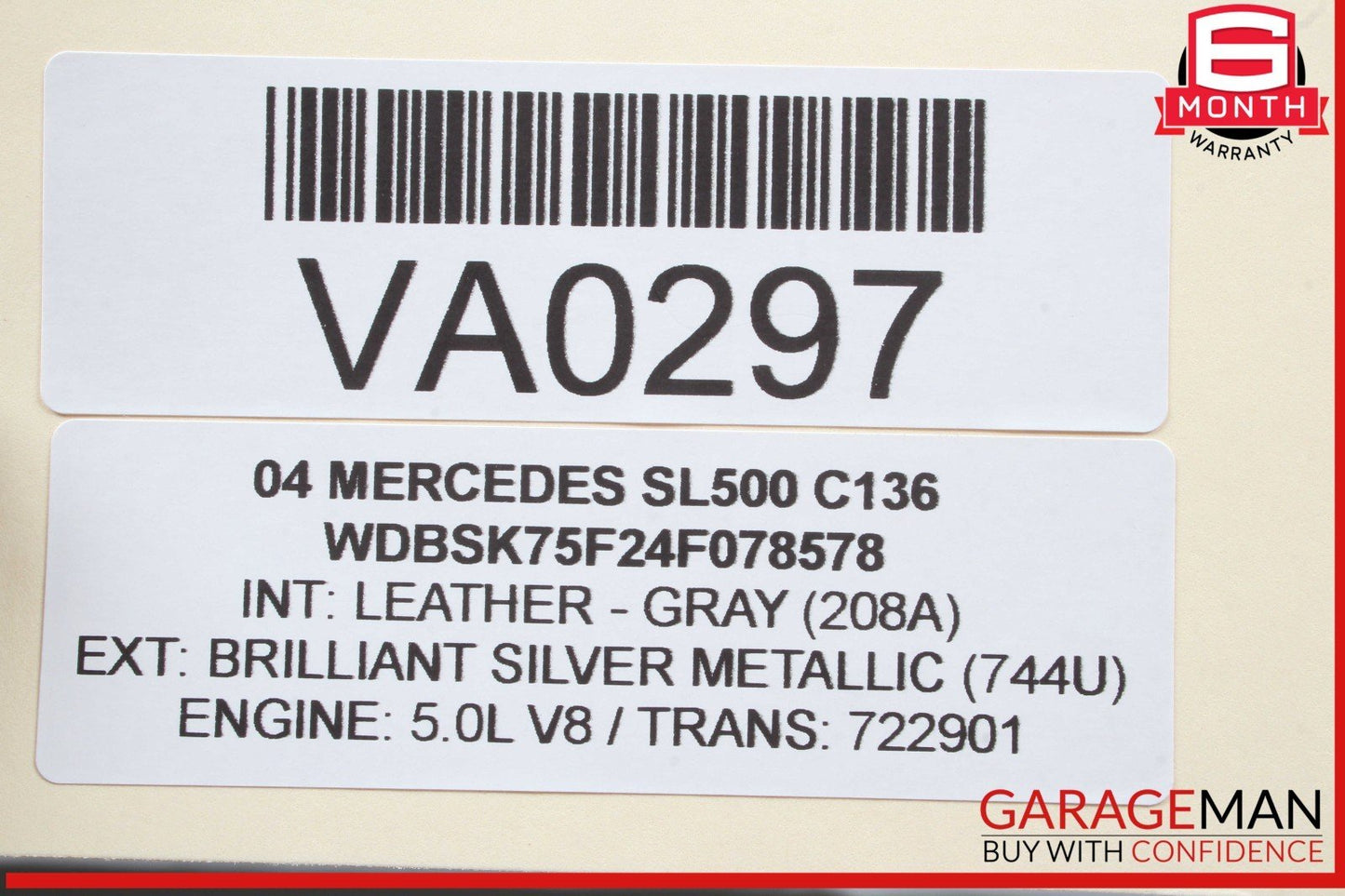 03-04 Mercedes R230 SL500 SL55 AMG Front Overhead Top Upper Dome Light Lamp OEM