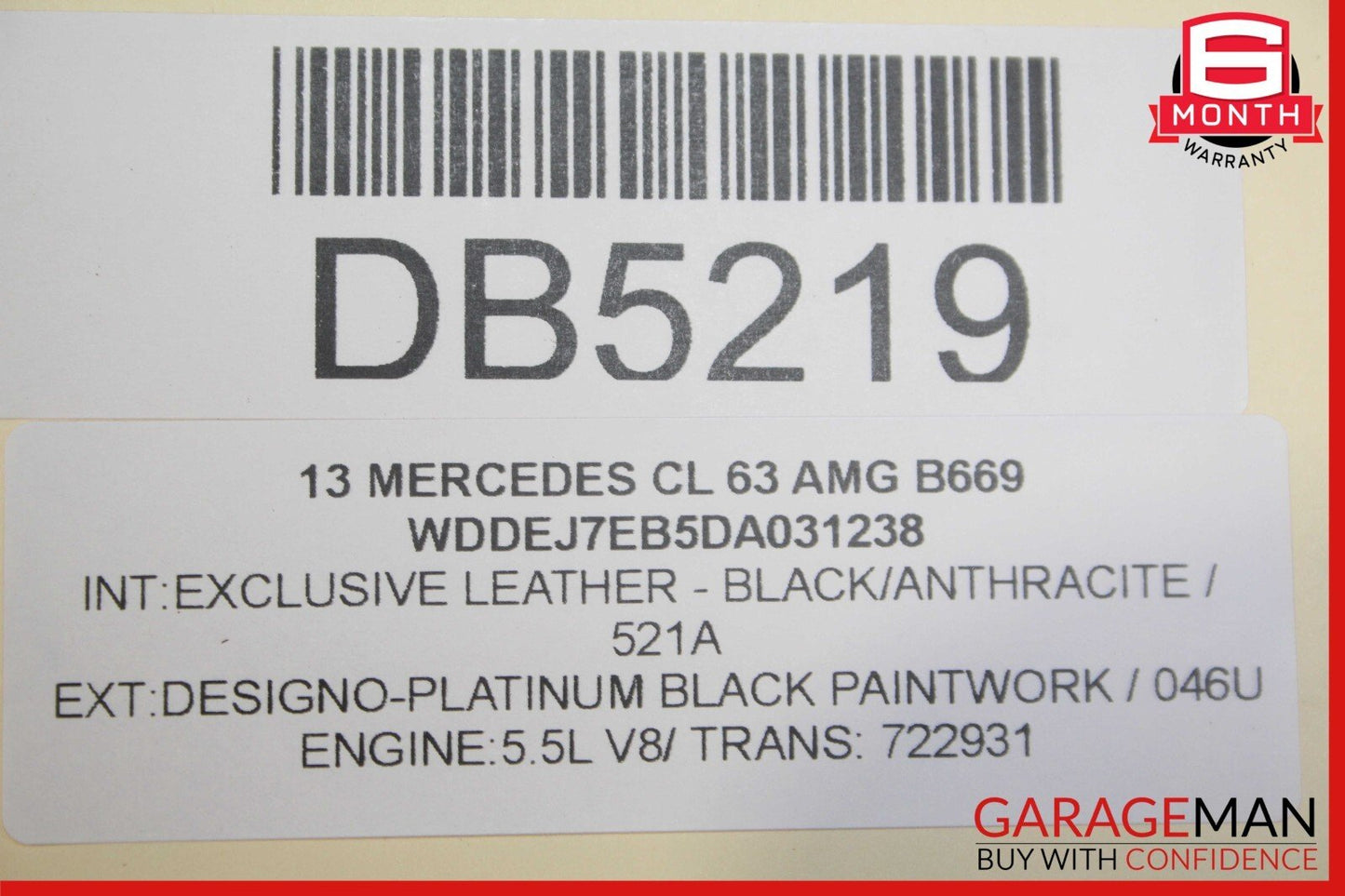 08-14 Mercedes W216 CL63 AMG Front Left Side Interior Door Panel Assy Brown