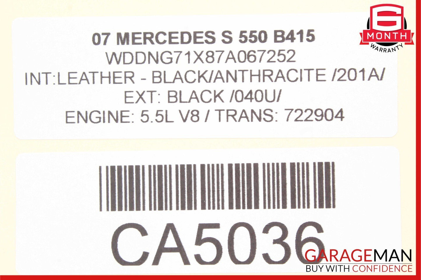 07-14 Mercedes W221 S550 CL550 Front Right Side Upper Transverse Control Arm OEM