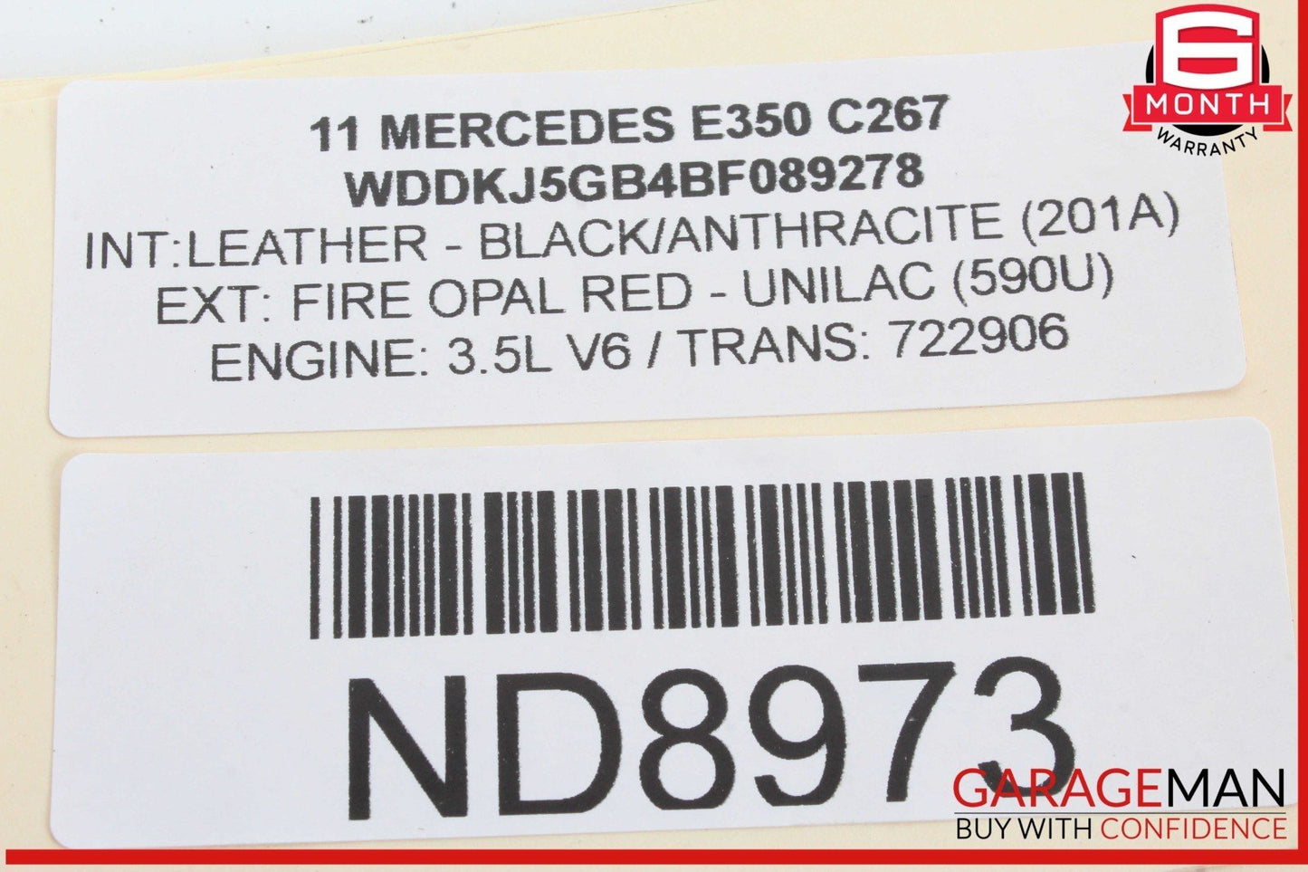 10-13 Mercedes W212 E350 Front Left Driver Side Exterior Door Handle Red OEM