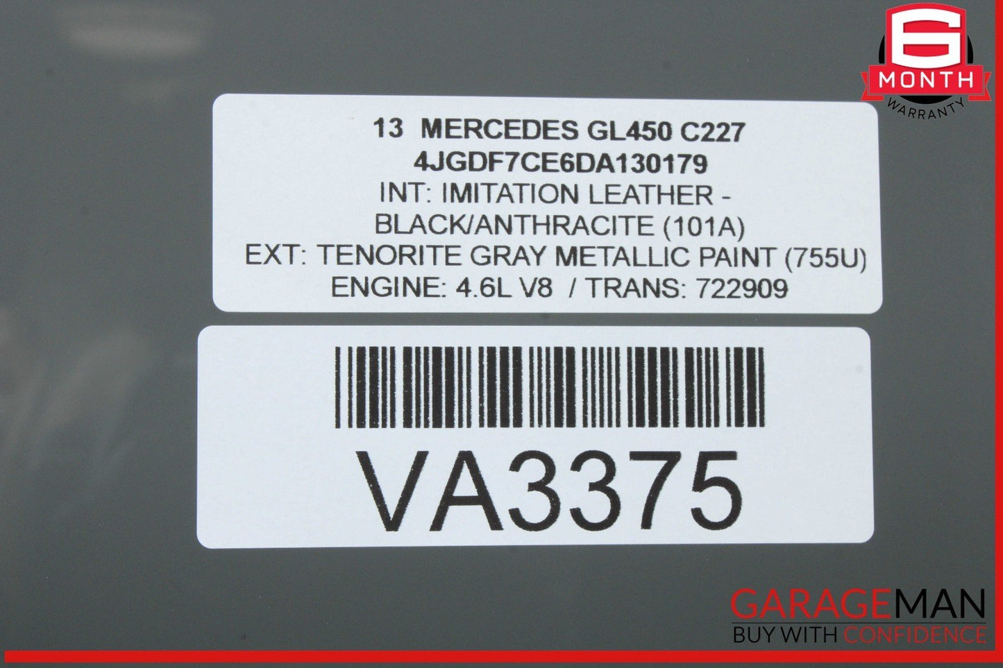 13-19 Mercedes X166 GL450 GLS550 Rear Left Driver Side Door Window Glass OEM