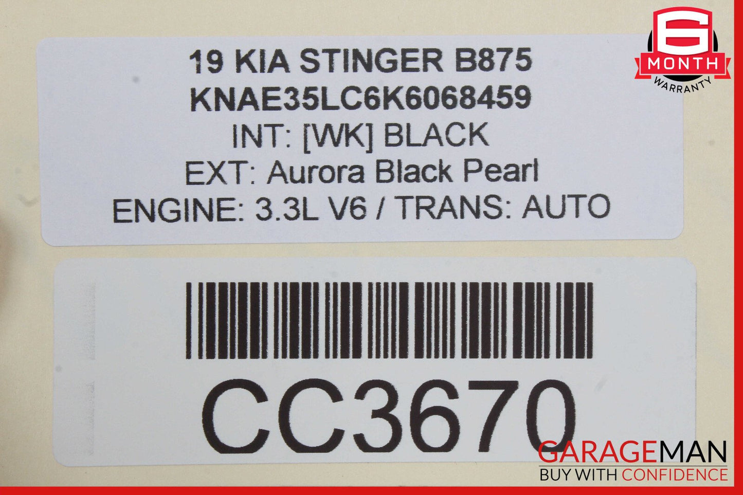 18-21 Kia Stinger Rear Left Interior Door Panel OEM
