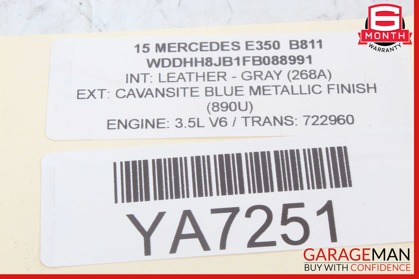 10-17 Mercedes W212 E350 Rear Right Keyless Go Exterior Door Handle OEM