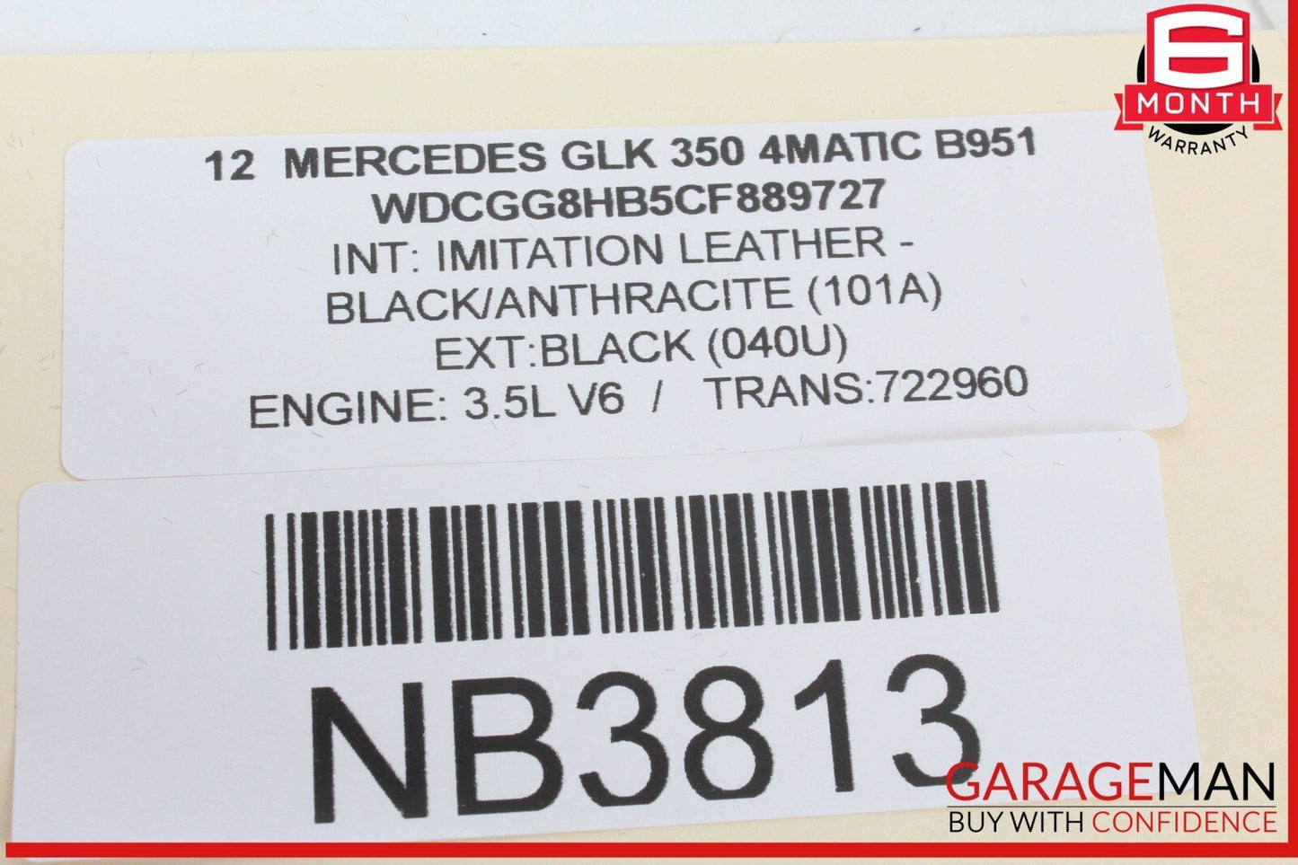 10-12 Mercedes X204 GLK350 4MATIC Dashboard Glove Box Compartment Black OEM