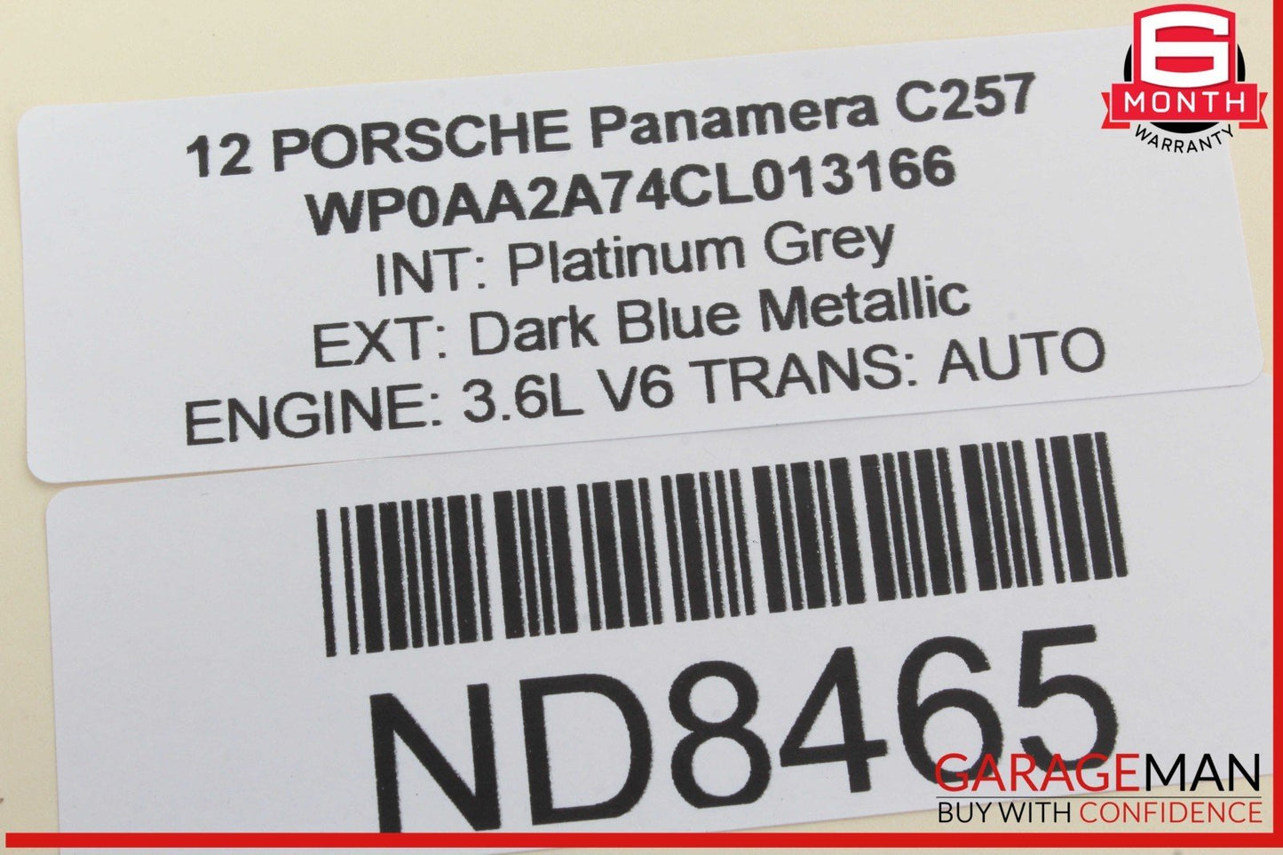10-13 Porsche Panamera 970 Front Right Side Door Rear View Mirror Blue OEM