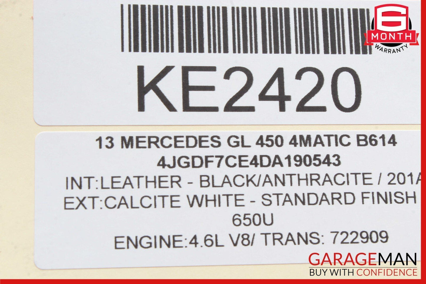 13-16 Mercedes X166 GL450 GL550 Rear Right Quarter Window Regulator Motor OEM