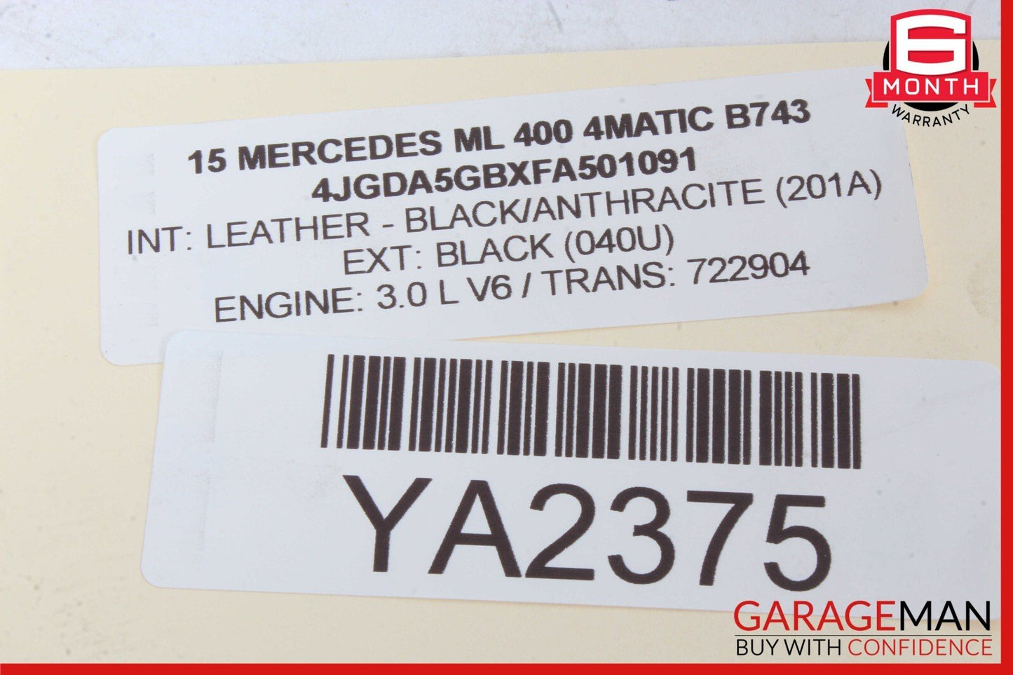 12-19 Mercedes W166 ML400 GL450 Rear Right or Left Side Half Axle Shaft OEM