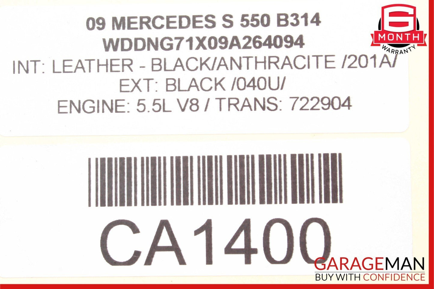 07-13 Mercedes W221 S550 Rear Right Side Airmatic Suspension Shock Absorber OEM