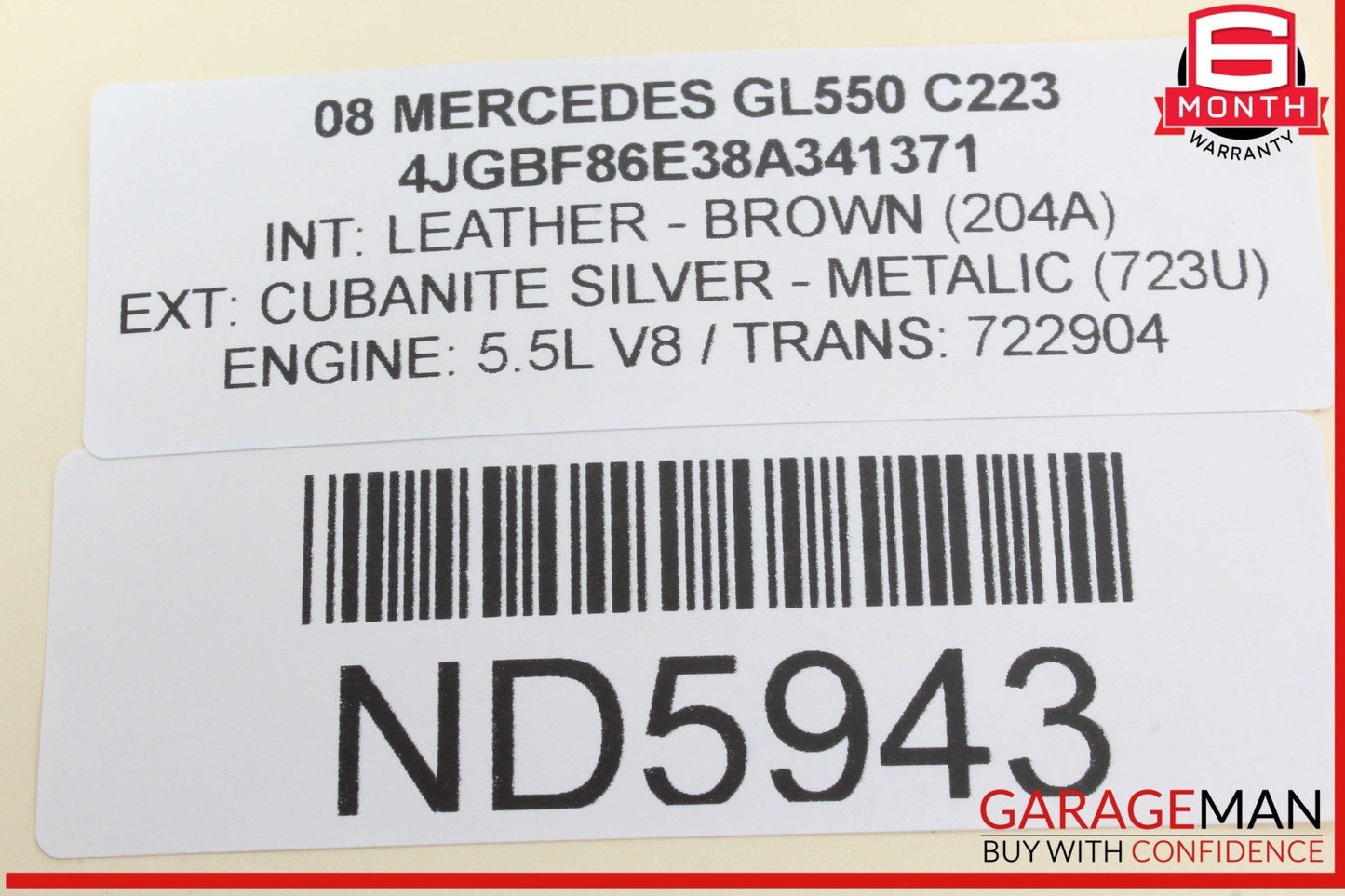 06-19 Mercedes X164 GL550 GL450 Rear Glass Windshield Wiper Motor 2518200042 OEM