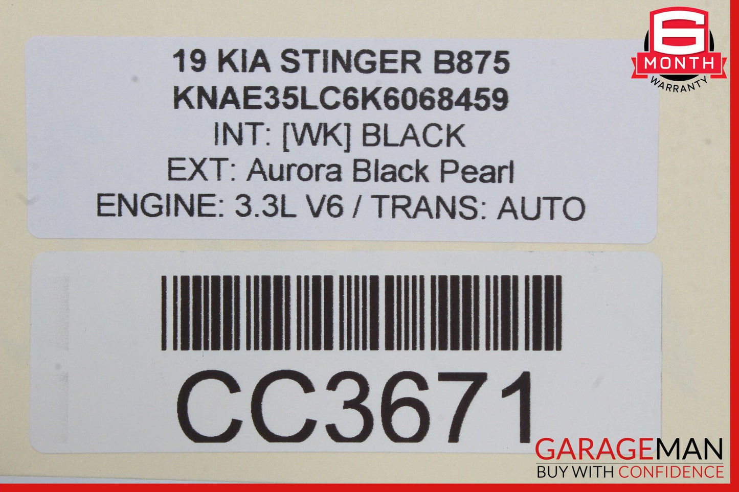 18-21 Kia Stinger Rear Right Interior Door Panel OEM