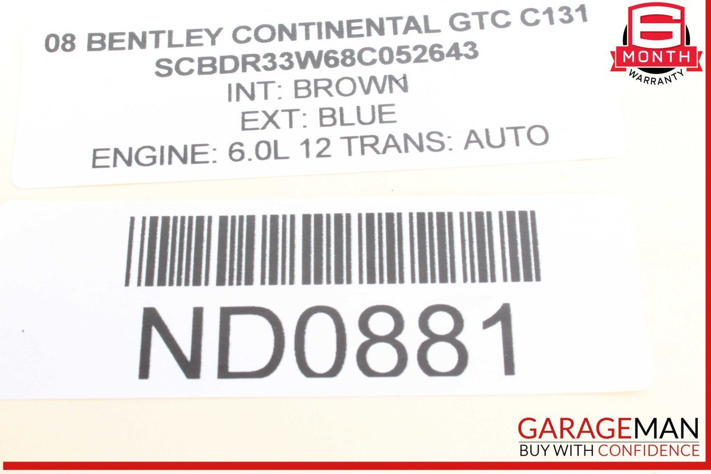 07-11 Bentley Continental GTC Rear Right Air Ride Air Shock Strut 3W7616002A OEM