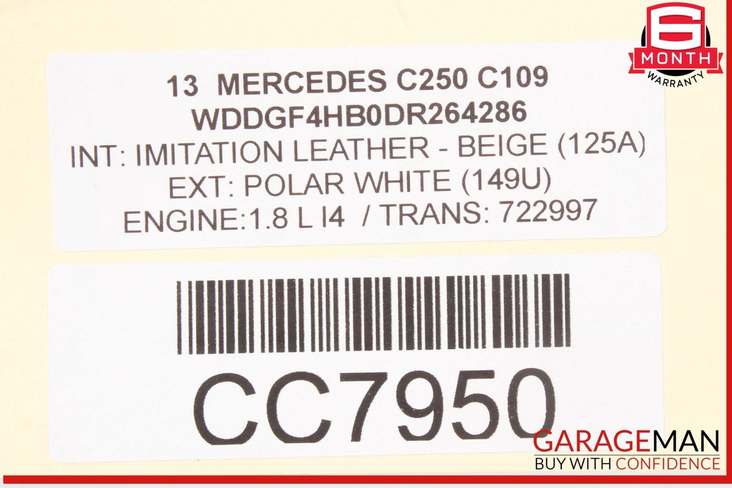 12-15 Mercedes W204 C250 SLK250 1.8 Intercooler Radiator 2045000100 OEM