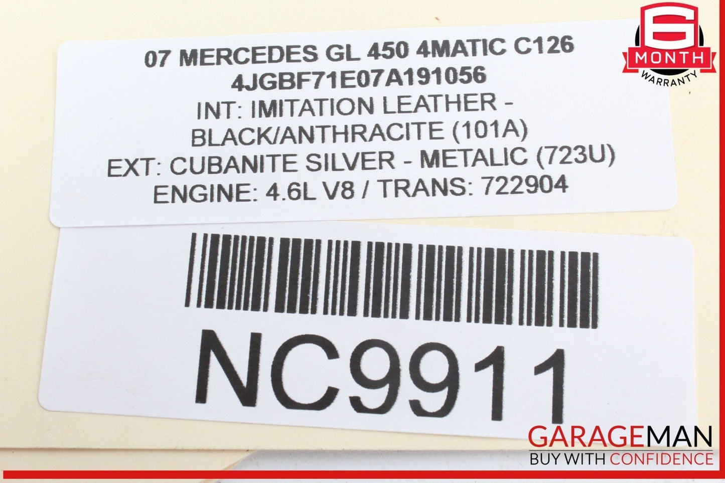 07-12 Mercedes X164 GL450 4MATIC Front Upper Radiator Support Bracket w/ Horn