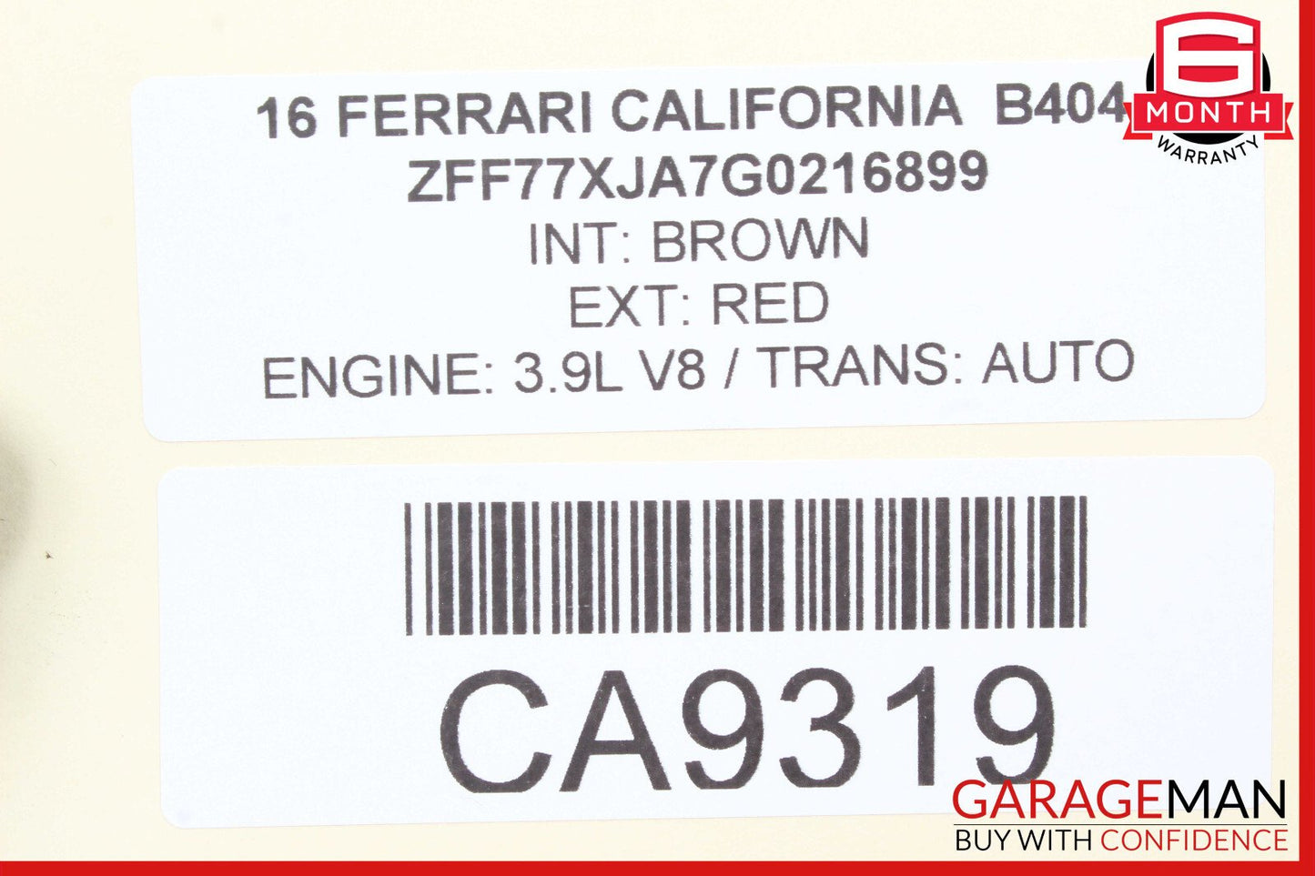 15-18 Ferrari California T Front Windshield Lower Seal Gasket Weather Strip OEM