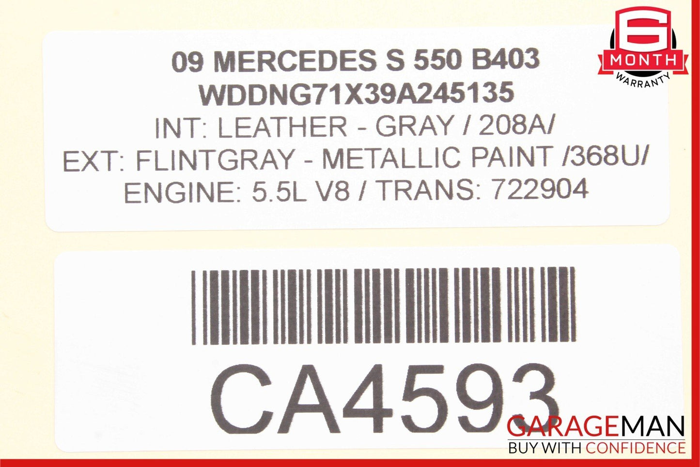 07-14 Mercedes CL600 S550 Front Right Upper Control Arm w/ Height Level Sensor