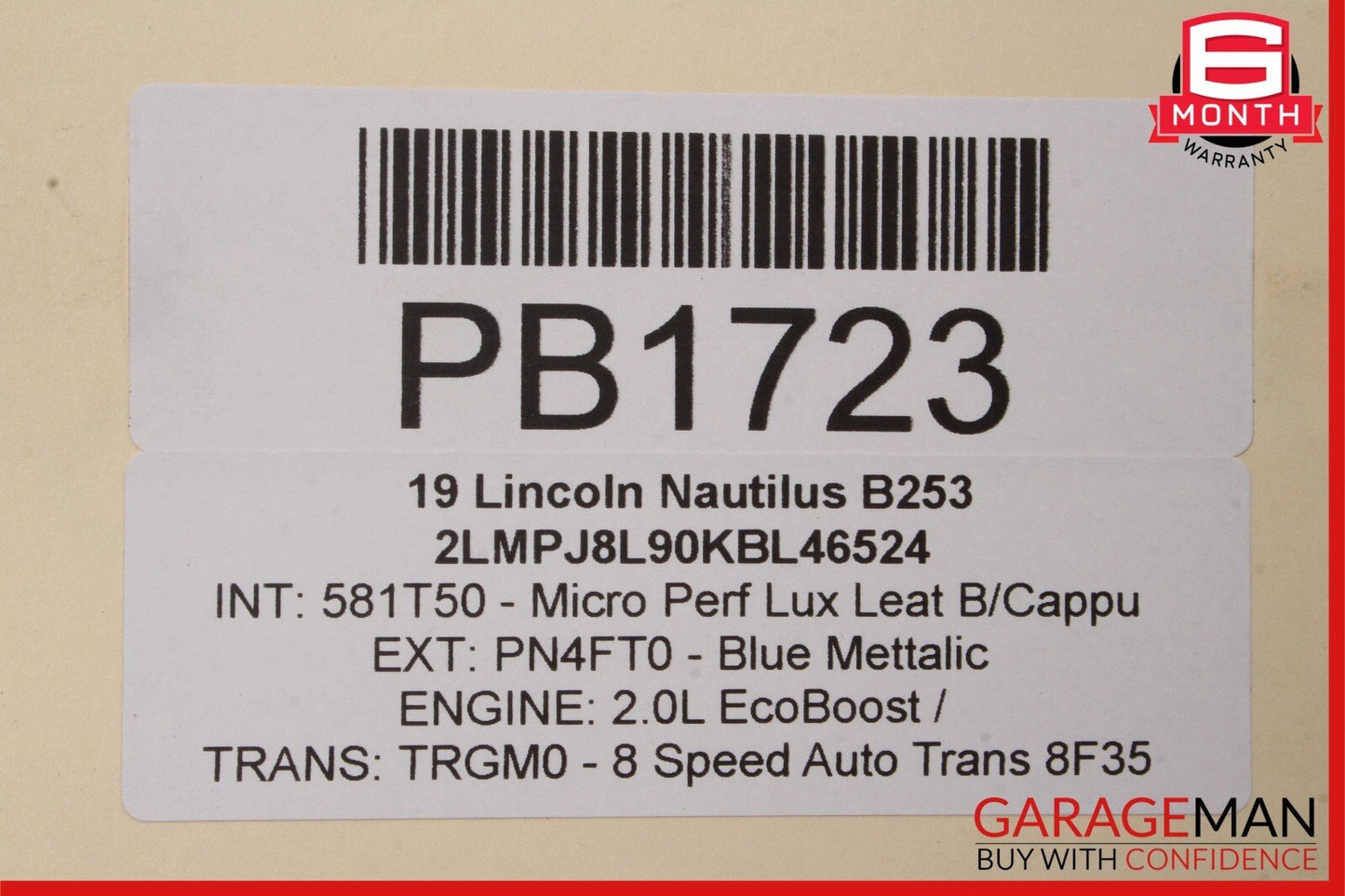 19-20 Lincoln Nautilus Rear Bumper Reinforcement Impact Crash Bar Rebar OEM