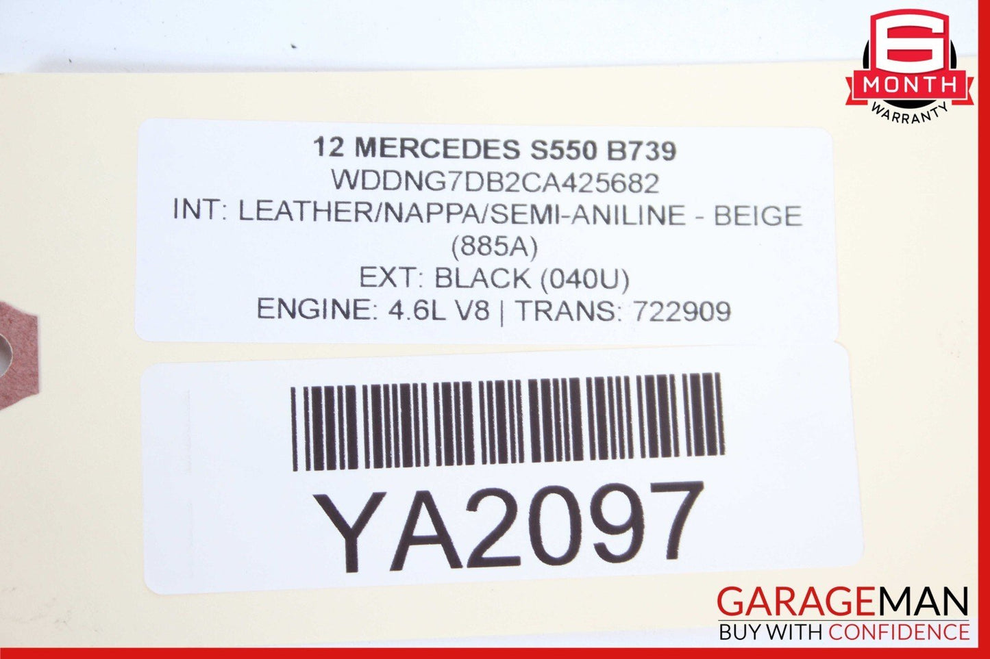 10-13 Mercedes W221 S550 S400 Front Right Top Upper Seat Cushion Cover Beige