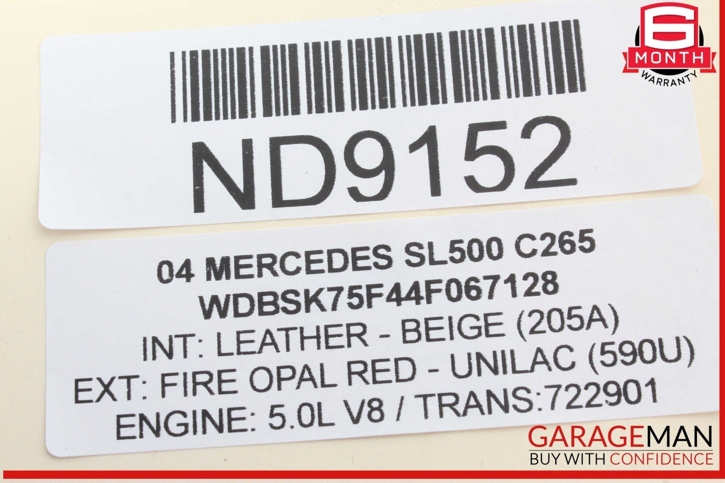 03-07 Mercedes R230 SL500 SL55 AMG C320 Left Driver Side Fog Light Lamp OEM
