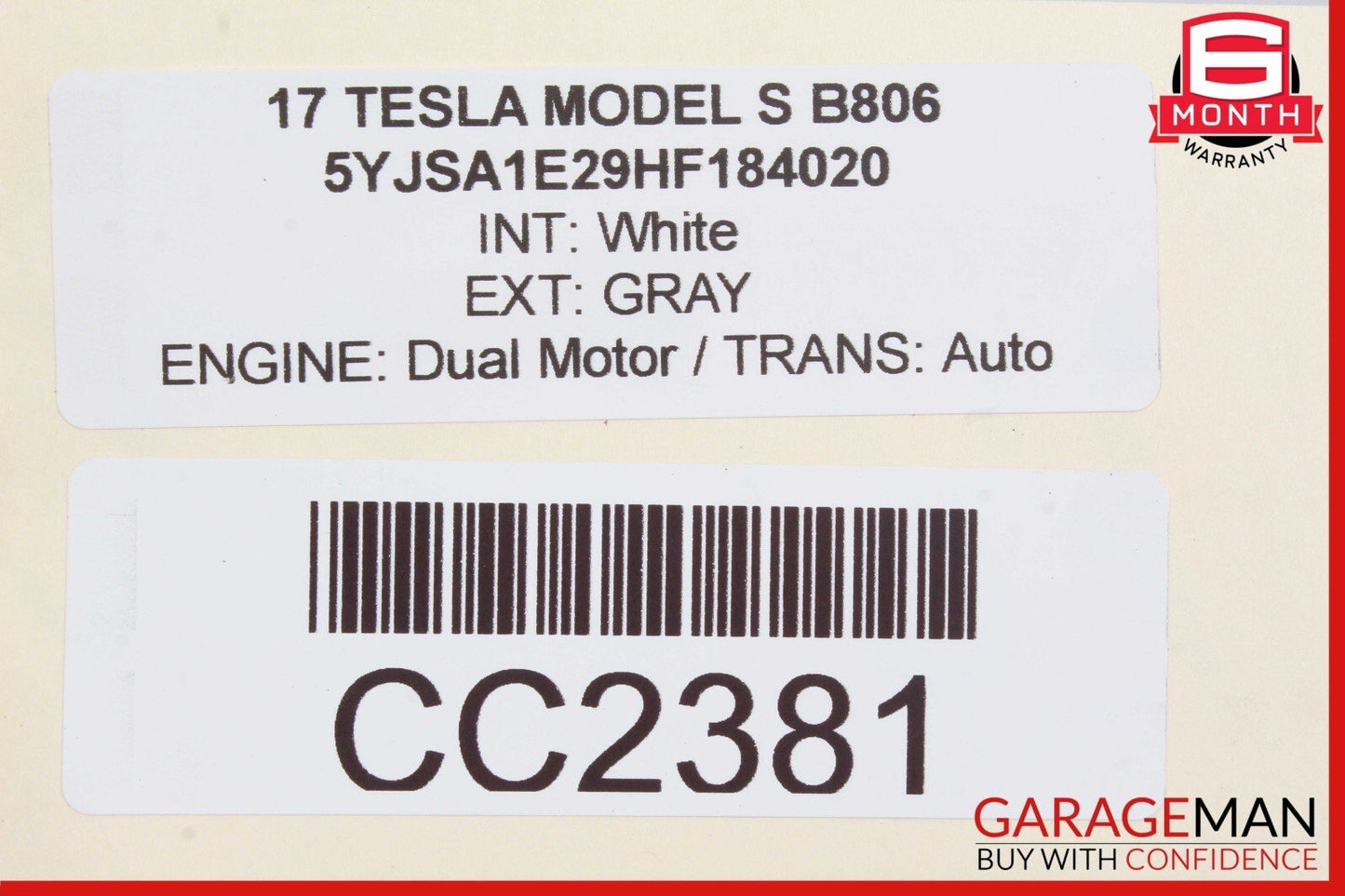 16-20 Tesla Model S Rear Bumper Lower Valance Splash Shield Undertray Cover OEM