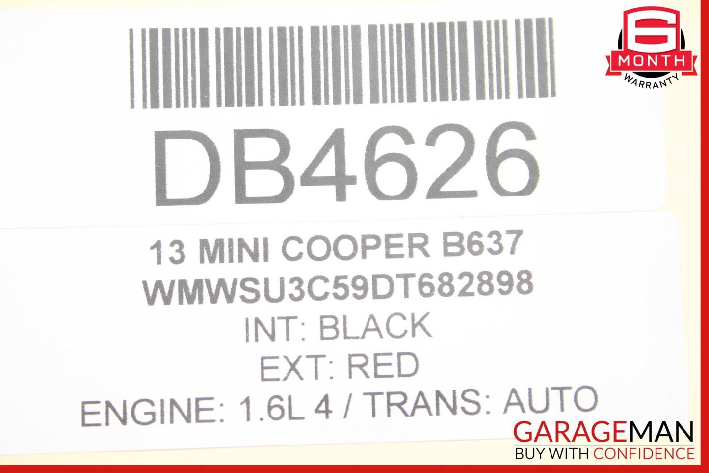 07-13 Mini Cooper Front Right Passenger Side Exterior Door Shell Frame Panel Red