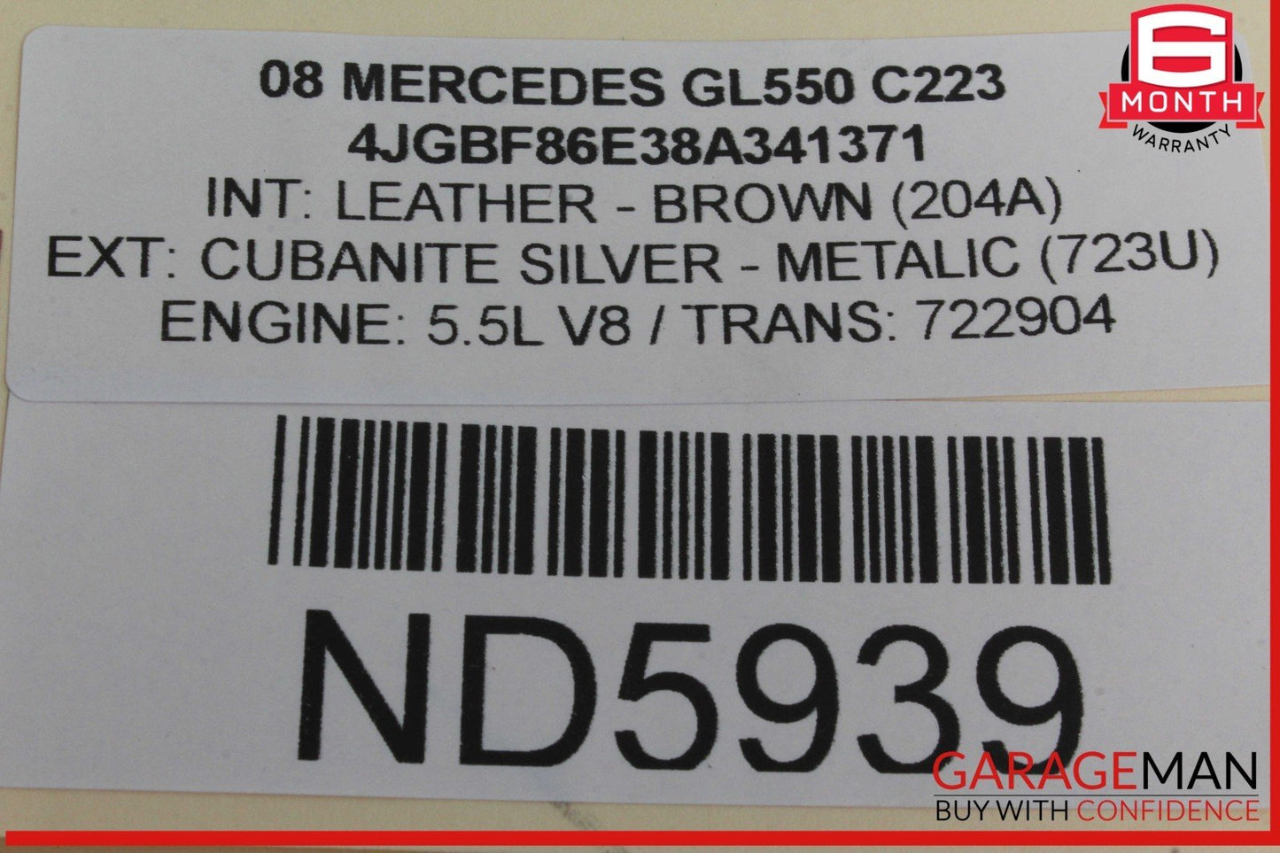 06-13 Mercedes X164 GL550 ML550 Rear Trunk Lid Liftgate Tail Gate Handle OEM
