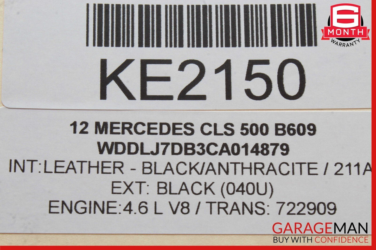 12-14 Mercedes W218 CLS500 Front Right Side Exterior Door Handle Keylessgo Black
